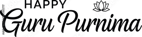 Happy guru purnima celebration logo with lotus flower