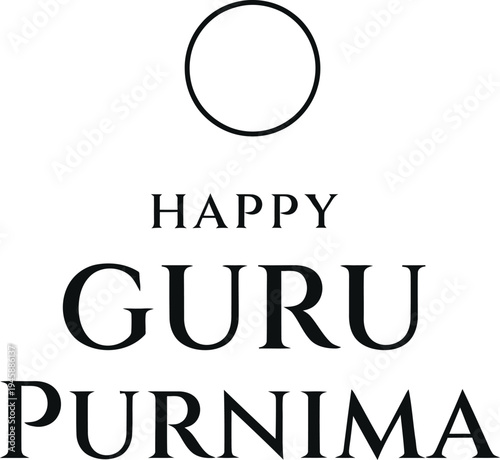 Guru purnima celebration logo with moon symbol