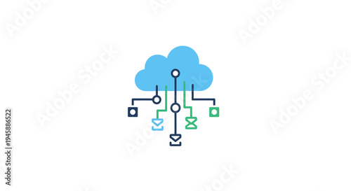 Cloud computing network technology concept.