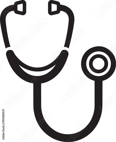 Stethoscope isolated on white background medical symbol with doctor equipment and health illustration