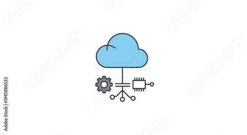 Cloud computing technology infrastructure icon.