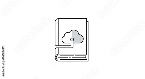 Cloud connected computer device icon.