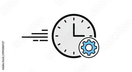 Clock with gear speeding up time.