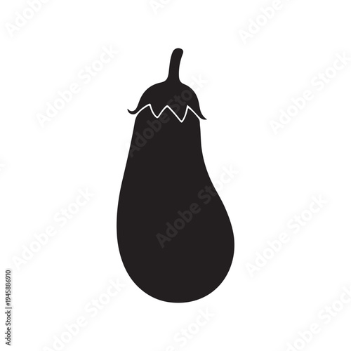 Eggplant silhouette vector illustration on white background
