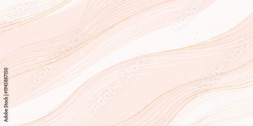 Soft pink silk fabric background with flowing satin waves and light cream texture design for a wallpaper backdrop