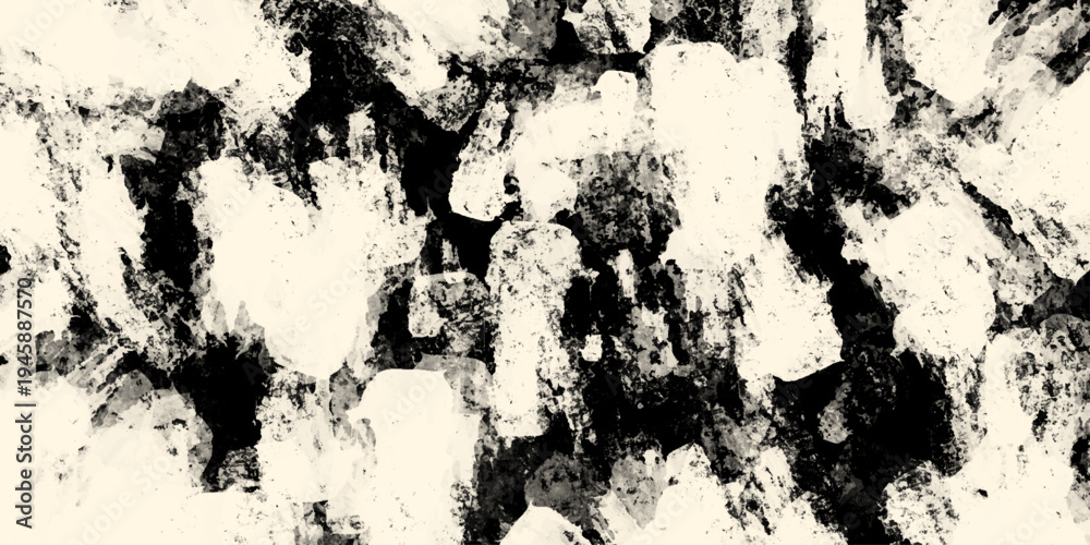 Obraz premium Black and white abstract vector texture background featuring messy brush strokes and artistic charcoal streaks for modern creative backdrops and wallpapers