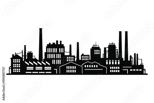 Industrial cityscape silhouette