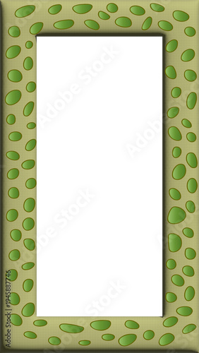 Green decorative frame with abstract elements
