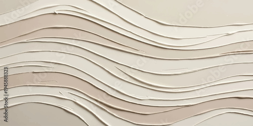 Softly layered abstract waves in beige and cream, creating a serene and minimalist background for design, minimal background, calm background, gentle waves, curved lines