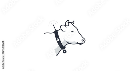 Cow head with ear tag side view.