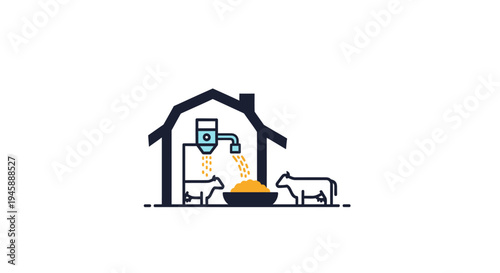 Cows eating from feeding trough.