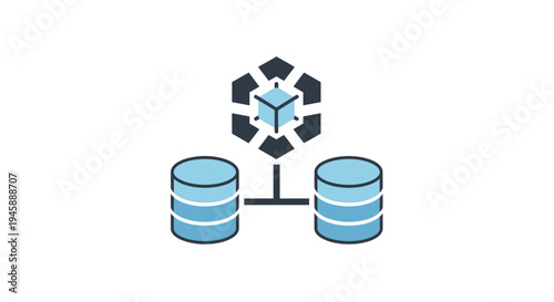 Database servers with sync symbol.