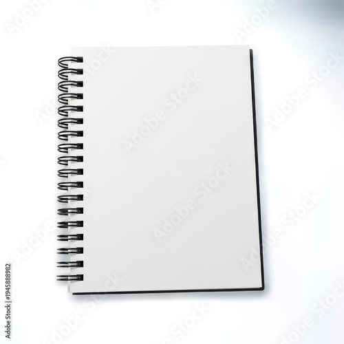 Spiral-bound blank notebook resting on a flat surface