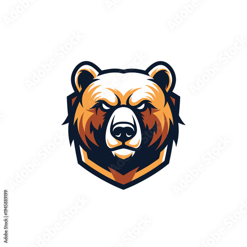 A fierce grizzly bear mascot logo with sharp, angular features and intense eyes.
