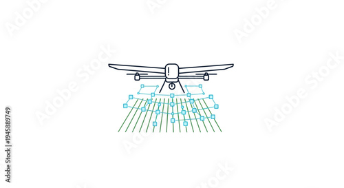 Drone Flying Over Field Aerial View.