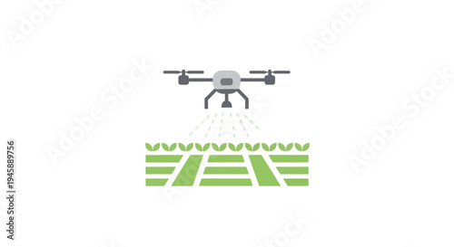 Drone Flying Over Green Farm Fields.