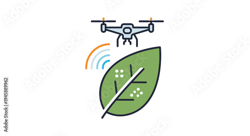 Drone Scanning Green Leaf Technology.