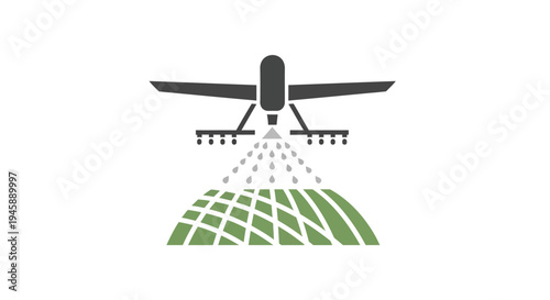 Drone Spraying Agricultural Chemicals Aerially.