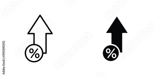 Interest growth icon graphic design vector symbols. Best for Graphics