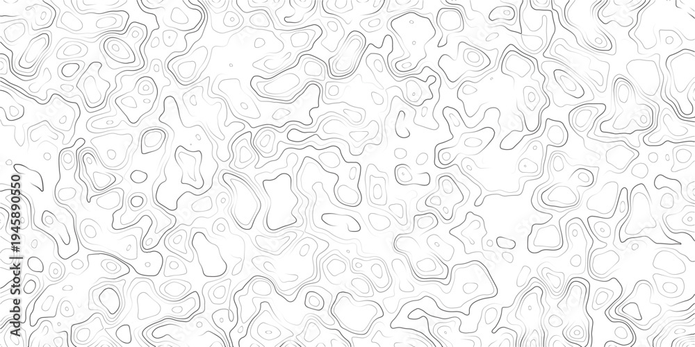 Obraz premium Abstract topographic map contour lines on white background texture