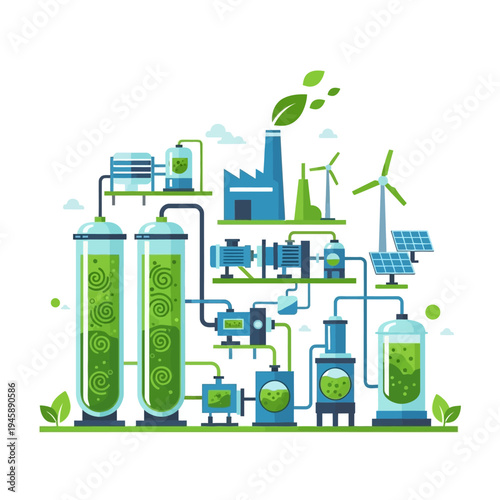 Clean energy production illustration sustainable technology and green power