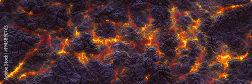 Burning dark coal - red background of embers. High melting temperature. 3d illustration clipart