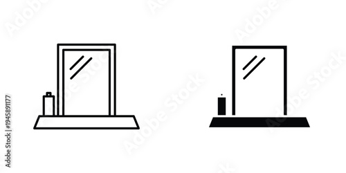 Makeup mirror icon graphic design vector symbols. Best for Graphics