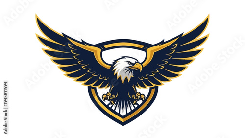 Eagle design with outstretched wings emblem logo style illustration