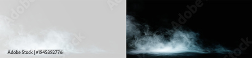 Foto White smoke fog effect with low laying mist, ideal for cinematic ground atmosphe