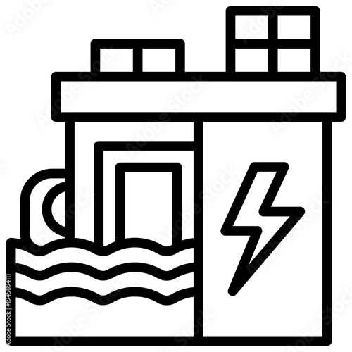 Hydro Power line icon