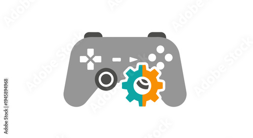 Gray game controller with gear.
