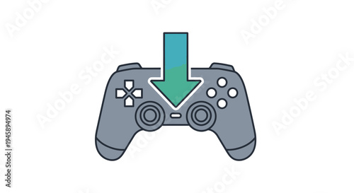 Gray game controller with buttons.