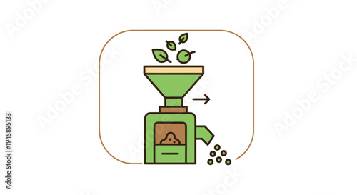 Green coffee bean grinder machine.