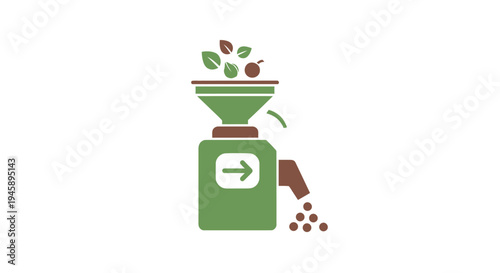 Green coffee bean grinder machine.