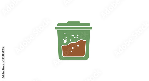 Green Composting Bin with Brown Content.