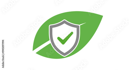 Green leaf with shield icon.