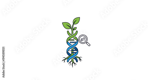 Green leafy plant growing earth roots.