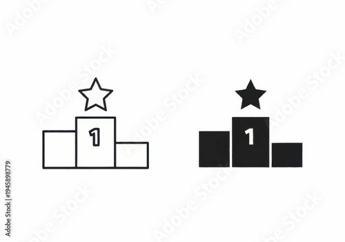 Two podium icons with stars on top represent awards or rankings side by side