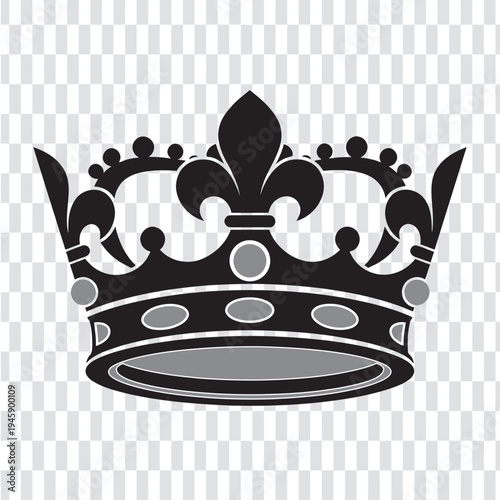 A stylish black crown featuring a prominent fleur-de-lis.