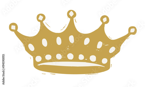 A rustic golden crown with hand-drawn distressed texture.