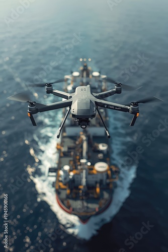 Oil Tanker Escorted by Military Warships in Persian Gulf, Geopolitical Tension and Maritime Security Concept, Dramatic Sunset Naval Illustration.