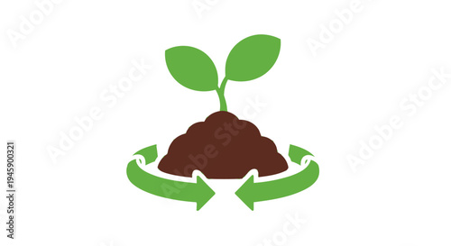 Green Sprout Growing from Soil.