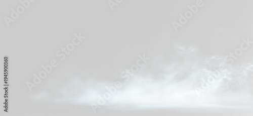 Foto Realistic white smoke fog effect with low laying mist, ideal for cinematic groun