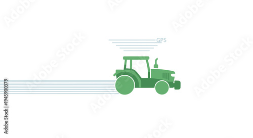 Green tractor driving fast outdoors.