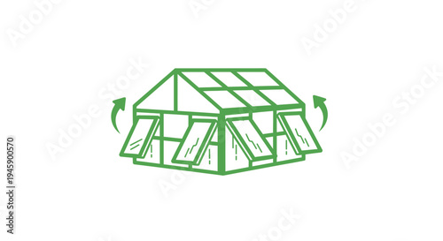 Greenhouse structure for plant growth.