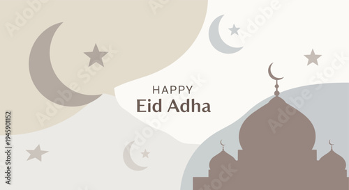 Soft beige abstract Eid Adha background isolated white background

