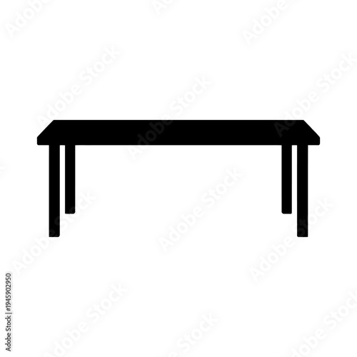 Simple antique wooden table and chair furniture set with a brown stool and bench isolated on a white background for interior home design