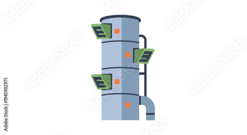 Industrial cylindrical storage tank system.