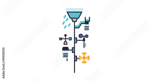 Industrial Pipe System With Fittings.