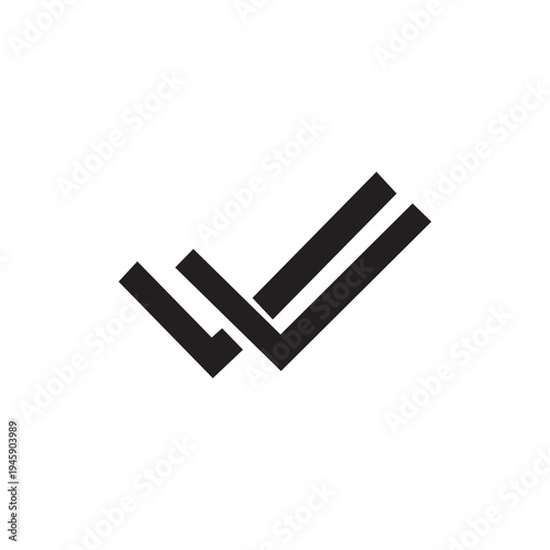 Double check mark icon design, tick symbol vector illustration isolated on white background. Whatsapp double check mark. Whats app
